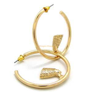Novedad de 2020, pendientes para mujer, joyería de acero inoxidable chapado en oro de 18k, pendientes circulares de aro grande nefertiti plateados