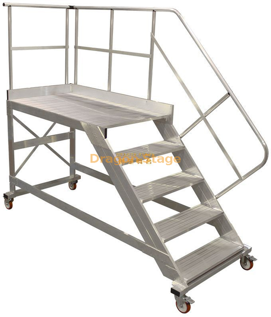 Escalera plegable de seguridad de aluminio con ruedas para la venta