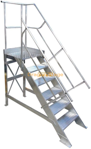 Escalera de tijera de aluminio, plataforma de escalera de tubo inclinado de aluminio, escalera cruzada