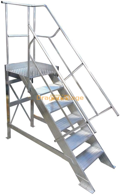 Escalera de tijera de aluminio, plataforma de escalera de tubo inclinado de aluminio, escalera cruzada