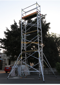 Torre de andamio individual con soporte personalizado de aluminio de 0.75x2x7.53M