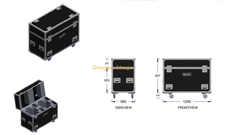Flightcase de cabeza móvil de aluminio duro personalizado con acolchado antichoque para 2 piezas