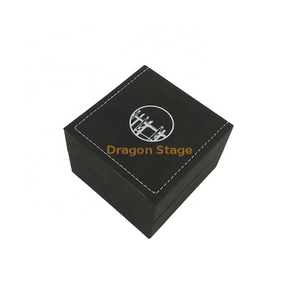 Caja de madera personalizada de fábrica con logotipo al por mayor, caja de reloj de cuero Pu negra barata personalizada