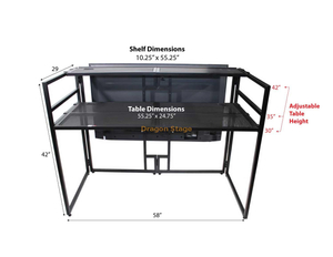 mesa de cabina de dj plegable de aluminio negro