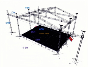 Sistema portátil de armadura de iluminación para conciertos al aire libre 40x60x30ft