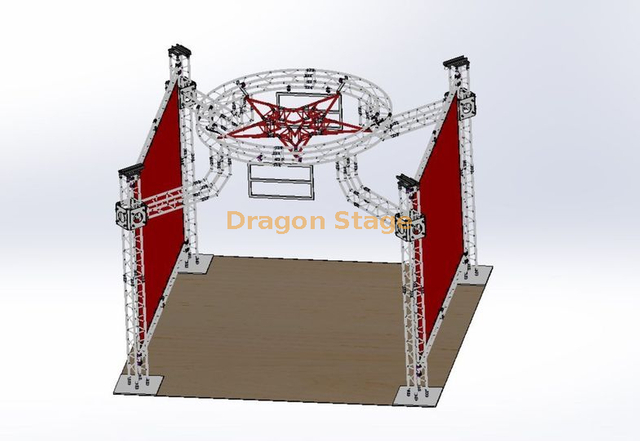 Cabina de soporte de armadura de iluminación circular de techo de aluminio profesional con armadura de estrella para exposición comercial