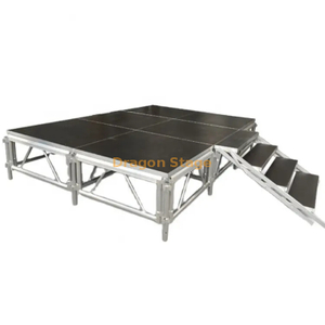 Mini plataforma de escenario móvil portátil de aluminio de 4x4 pies para Show 3.66x2.44m Altura 0.6-1m