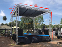 Escenario portátil de aluminio con armazón de techo para DJ 4x4x3m