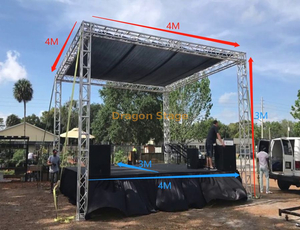 Escenario portátil de aluminio con armazón de techo para DJ 4x4x3m