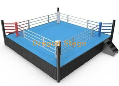 Plataforma de escenario de aluminio para ring de boxeo de 24x24 pies con 2 escaleras 