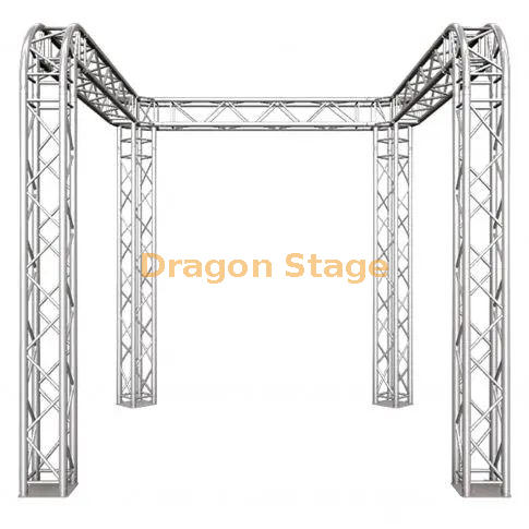 Sistema de exhibición/stand de feria comercial en forma de U de 10'x10'x10' con armazón de 290 mm con esquinas redondas - Armazón de caja modular F34 con esquinas de bloque de conexiones universales