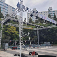 Escenario musical móvil portátil con estructura de viga central para conciertos y eventos en vivo