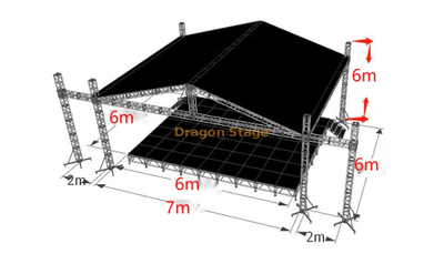 Armazón de techo inclinado de aluminio 7x6x6m