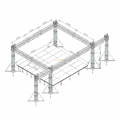 El escenario al aire libre de aluminio enciende el armazón del evento los 9x8x5m
