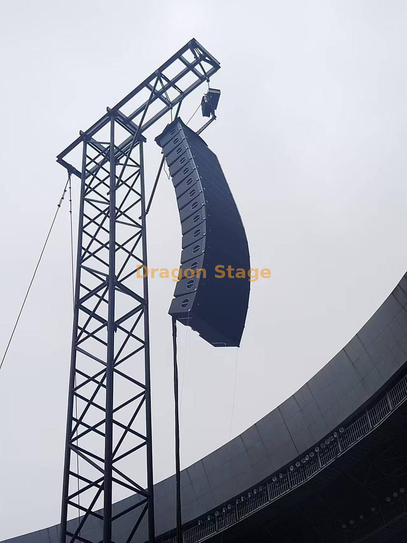 Torre de sonido Pintura negra 1x1m Pilar con 1x1.8m brazo colgante