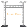 Sistema de truss de portería para cabina de DJ de 2,5 m de alto y 2 m de ancho con parte superior circular (truss de espiga de aluminio)