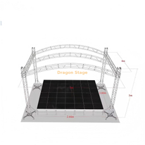 Sistema de armadura de escenario de techo curvo de aluminio de 8x4x5m - Plataforma de iluminación móvil de 5m de altura