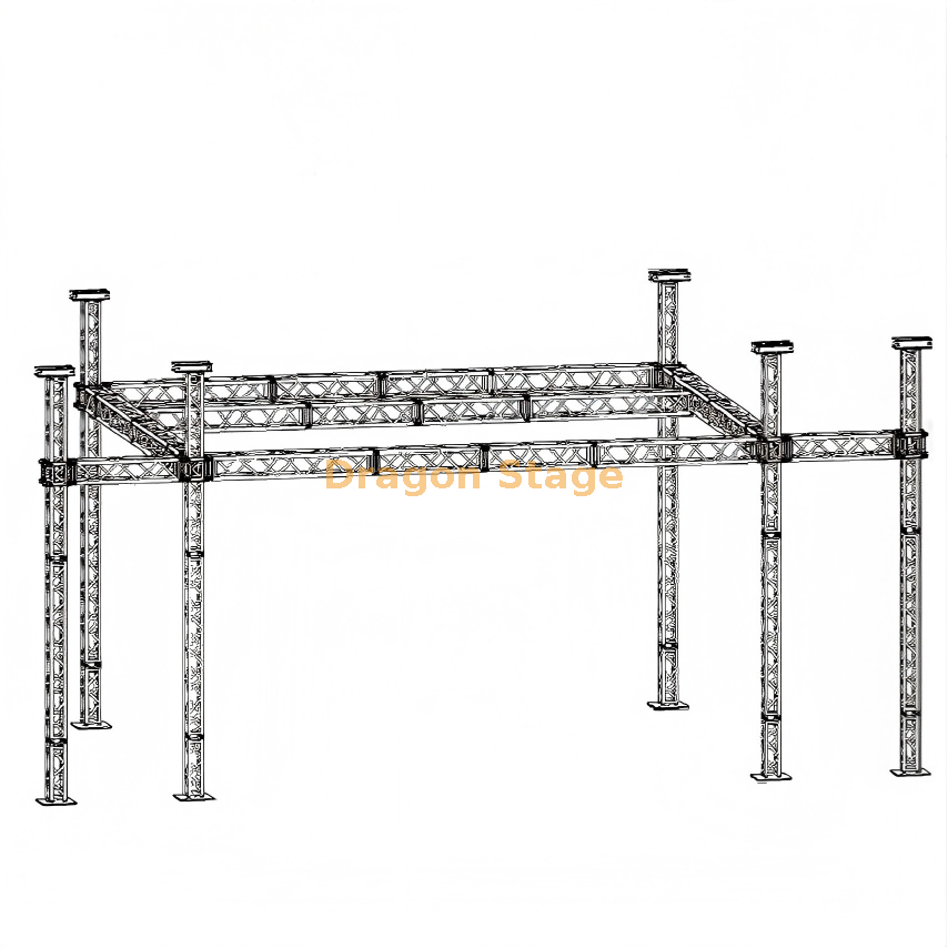 Stage Truss 8x6x7m con 2 alas de altavoz