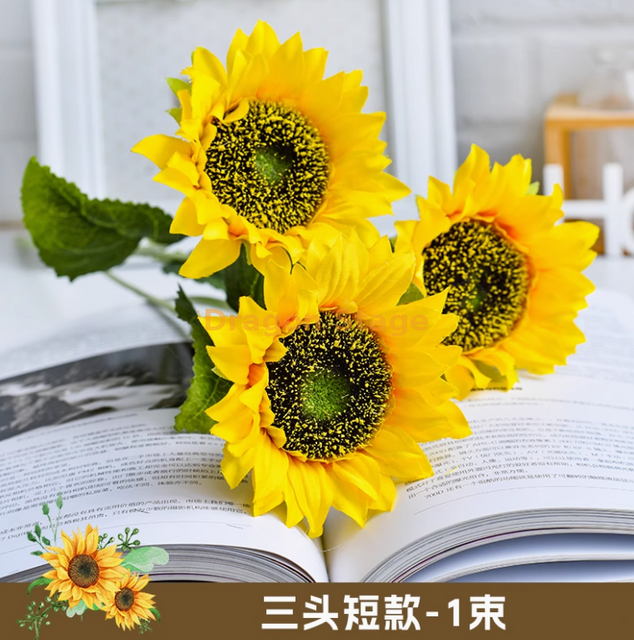 Simulación de girasol pequeño adorno de flor de girasol adorno de flor falso