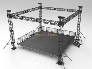 300x300 mm Etapa de armadura de perno de aluminio negro para boda 7x7x6m