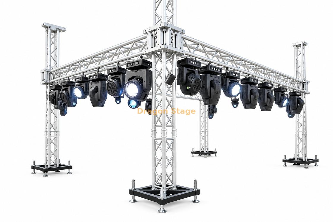 Sistema de armadura de iluminación de soporte terrestre de aluminio de 6x3x3m para eventos pequeños