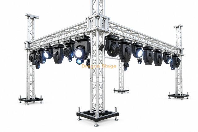 Sistema de armadura de iluminación de soporte terrestre de aluminio de 6x3x3m para eventos pequeños