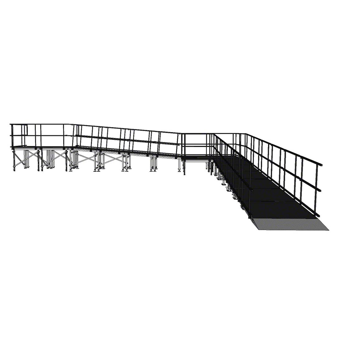 Rampa de escenario modular de aluminio de 9,82 x 10,71 m y 90 grados con aterrizaje.jpg