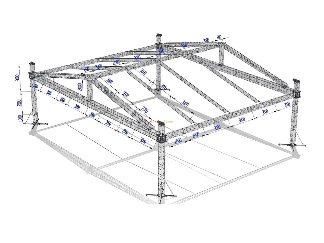 Sistema de armadura de caja de aluminio de concierto al aire libre 20x16x6.5m