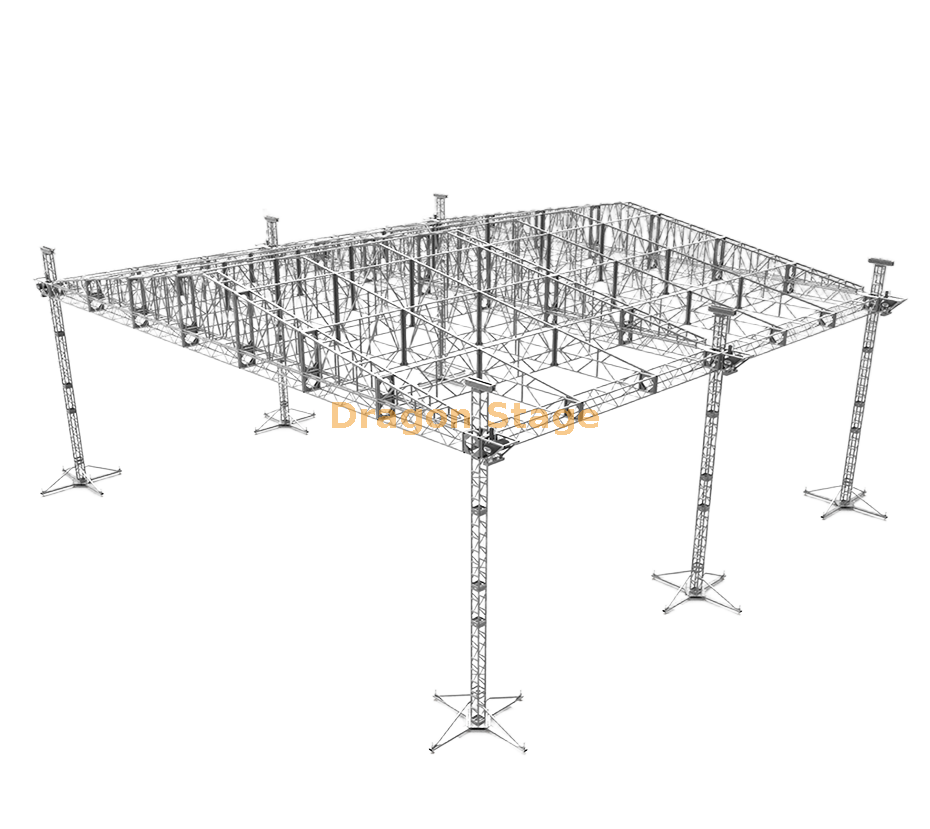 Sistema de armadura de techo de escenario de aluminio resistente para grandes eventos de conciertos al aire libre 21x18x10m