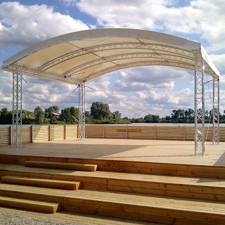 Sistema de armadura de iluminación de techo en arco de aluminio para eventos y estructuras de escenarios