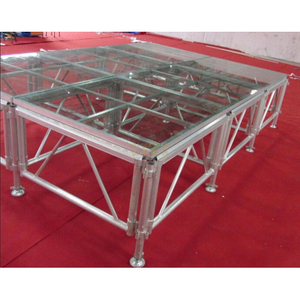 Venta de truss de escenario de aluminio para conciertos al aire libre 10x8m Altura: 0,8-1,2 m con 2 escaleras