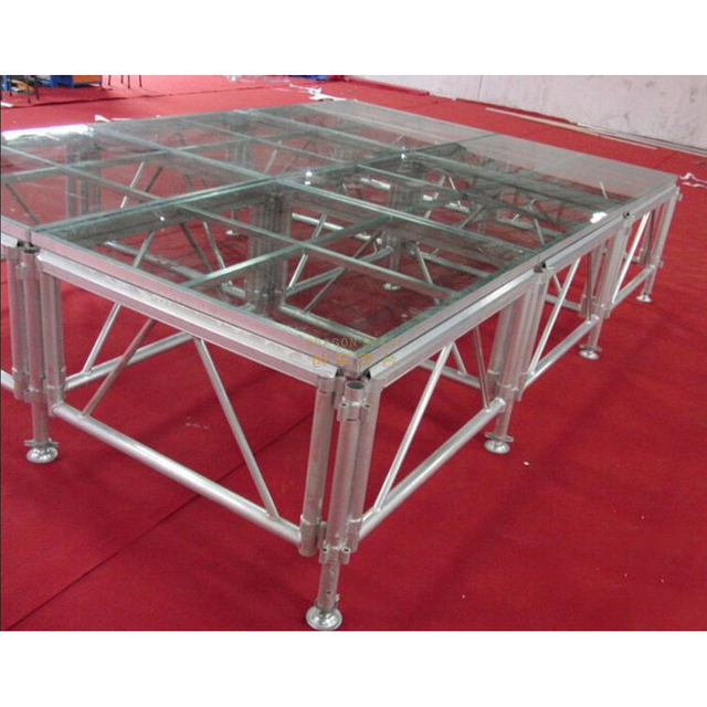 Venta de armazón de escenario de aluminio para conciertos al aire libre, altura de 10x8m: 0,8-1,2m con 2 escaleras