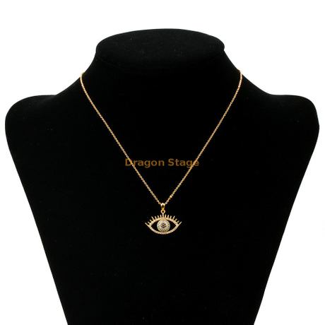 cristal boho joyería cobre declaración azul mal de ojo colgante collar