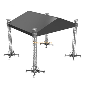 Sistema de truss de concierto de evento al aire libre cuadrado de aluminio 20x15x8m con escenario modular 17.08x13.42m Altura 1.2-2m