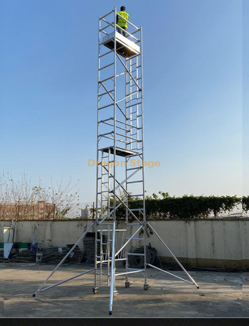 Andamio al aire libre del marco de la escalera de aluminio de la sola anchura para el mantenimiento de la central eléctrica