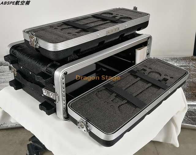 Negro ABS 3U310 Flightcase Altavoz Receptor 19 pulgadas Audio Alto Impacto Abs Case