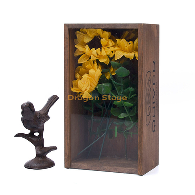 Caja de madera personalización de fábrica oem y odm Caja de embalaje de madera maciza transparente natural personalizada con tapa de vidrio acrílico transparente