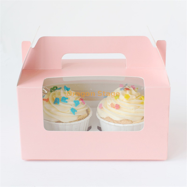 Venta al por mayor de alta calidad en color blanco de impresión 1 2 6 agujeros con asa cajas transparentes para cupcakes con inserciones