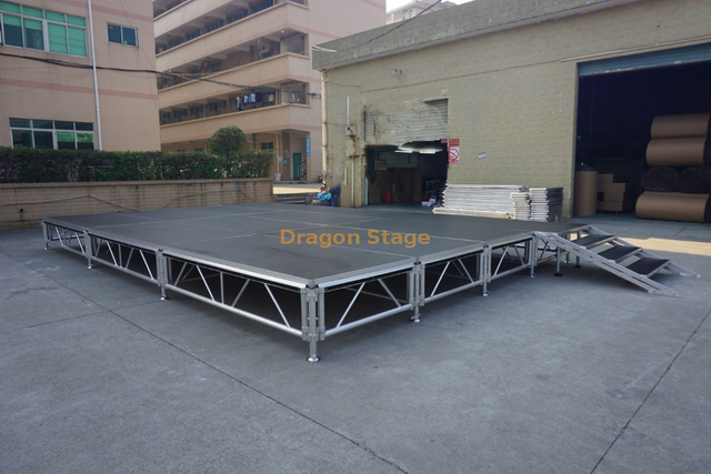 Escenario modular móvil de aluminio con abrazaderas de luz LED de truss 12.2x8.54m Altura 0.6-1m 40x28ft