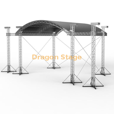 Sistema de armadura de escenario de techo, etapa de iluminación de aluminio, armadura de techo curvada usada, precios de armadura de techo de 6x6x4m