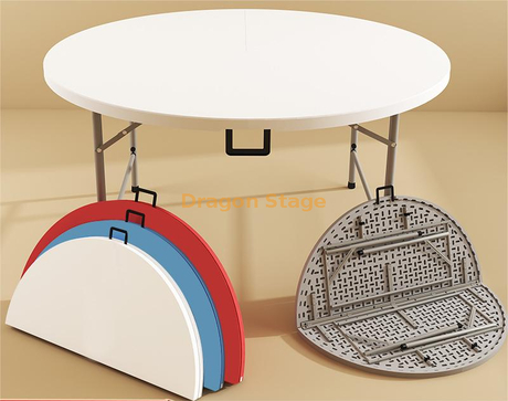 Mesa de comedor plegable circular de plástico para fiestas de eventos