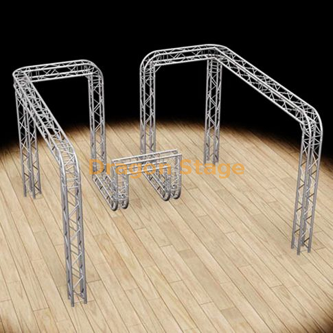 Sistema de exhibición/stand de feria comercial Global Truss de 16'x15'x10' - Armazón de caja modular F34 con esquinas redondeadas y quiosco incorporado