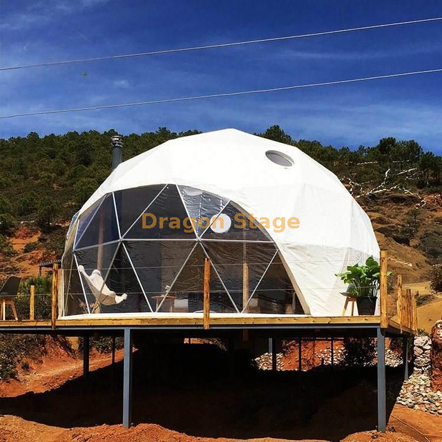 Carpa domo Glamping de centro turístico al aire libre para eventos de bosque salvaje colorido de lujo