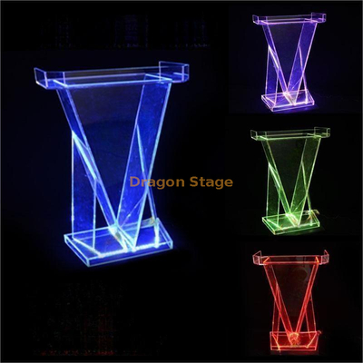 Mesa de disco para DJ con barra acrílica, mesa para hablar, mesa para hablar en forma de diamante, mesa de recepción para invitados, púlpito de cristal