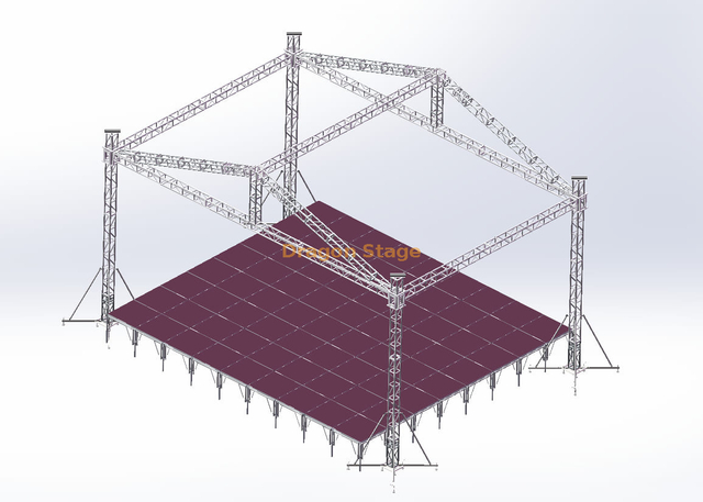 Escenario y cerchas para eventos de aluminio 10x7x7m