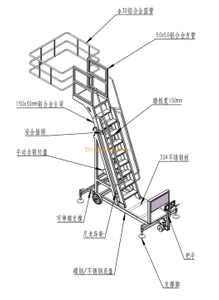 Escalera especial para camión cisterna, coche de muestreo, aleación de aluminio, acero inoxidable, manivela móvil, elevación telescópica, plataforma de escalada