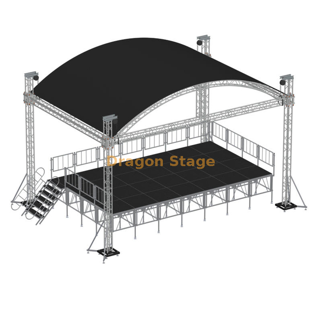 Escenario de armadura de techo arqueado personalizado de aluminio para fiesta de eventos 7x5x7m