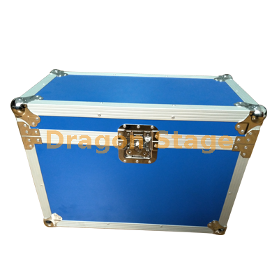 Caja de vuelo de aluminio con hardware personalizado azul para eventos