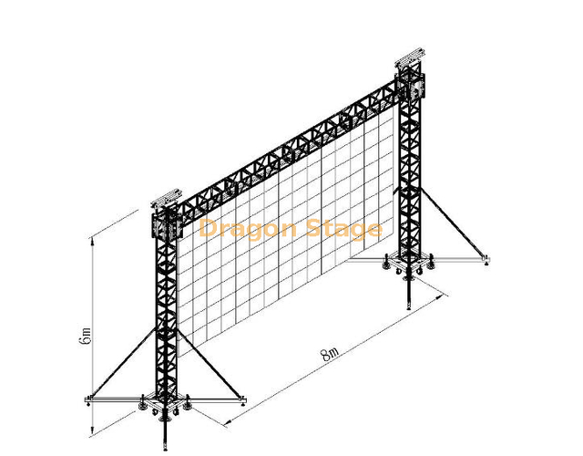 Fondo Colgante Aluminio Led Truss 8x6m