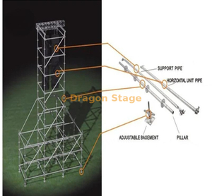 Torre de armadura de andamio de acero de 16 m para el sistema de matriz de línea de concierto al aire libre